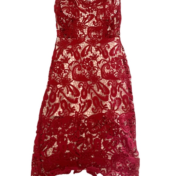 Olivaceous Strapless Lace Dress Size M - Picture 3 of 8